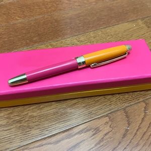 Kate Spade New York Black Ink Ballpoint Pen with Gift Box, pink and orange